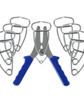 Durable 9-Piece Spring Clip Kit For Woodworking Pros Featuring Multifunctional Miter Clamps And Heavy Duty Pliers Perfect For Framing Photo Projects And DIY Decor Make Your Woodwork Jobs Effortless Today. 9-piece spring clip kit with blue-handled pliers