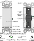 Diagram of 4 Pack Illuminated Light Switches No Neutral Wire Easy Install Single Pole Paddle Rocker With Night Light