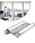 Rotating Concealed Cabinet Hinges 10 Piece Set With Screws Solid Drawer Butt Hinge on table with room view.