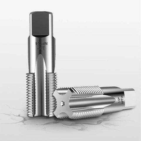 Five Piece NPT Pipe Tap Set For Clean Accurate Threads Carbon Steel Taps In One Eighth Inch To Three Quarter Inch With Durable Plastic