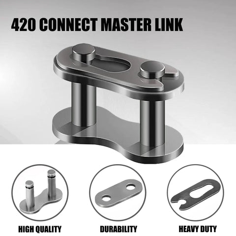 Heavy Duty 420 Motorcycle Chain With 132 Links Plus Chain Breaker And 0.4 Inch Axle Adjuster For 110cc 125cc Dirt Pit Bike ATV Quad Go Kart Mini Bike Scooter connecting master link