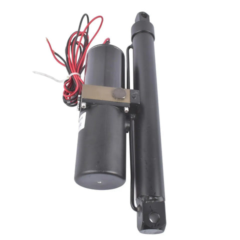 12V Hydraulic Linear Actuator 8000N 1700Lbs Heavy Duty With 12 Inch Stroke 300mm for farm and garden equipment, black unit with wires