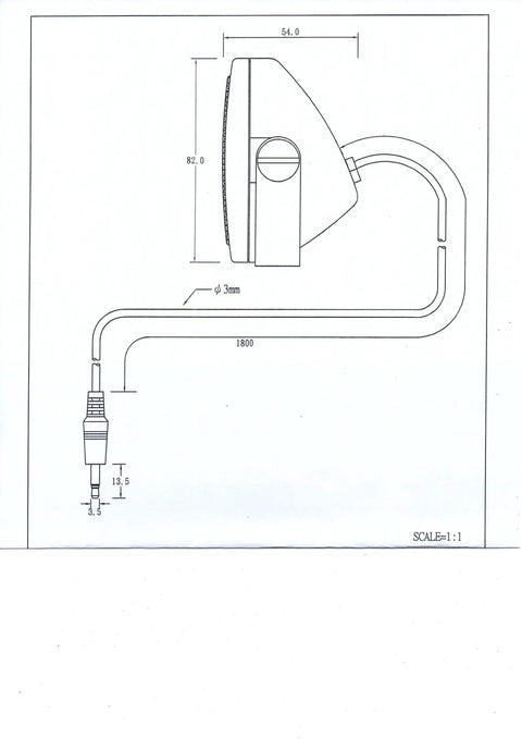 Technical sketch of External Speaker For Mobile Transceivers Ham Radio CB Radio With Swivel Bracket dimensions