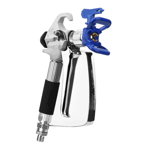 Top Tier Airless Spray Gun Compatible With Graco Paint Sprayers Featuring 517 Tip Nozzle Guard 3600 Psi Rating And Smooth As Butter Four Finger Trigger Ace Applicator close-up view with ergonomic handle.