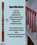 Top Tier Wooden Stair Spindles 25 Pack, Premium Baluster Posts For Decks And Indoor Railings, 95Cm Banister Columns with red finish