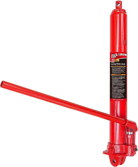 3 Ton Hydraulic Long Ram Jack With Clevis Base And Handle For Garage And Shop Lifts 6000 Pound Capacity