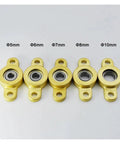 Four Pack Micro Pillow Block Bearings KFL05 10 Zinc Alloy Housing Steel Inserts Copper Pedestal For 5 10mm Bore Self Aligning High Load Bearing Wear Resistant Legit For Heavy Duty Projects Keeping Gear Running Smoothly, 5-10mm sizes shown