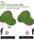 Diagram showing GPS Golf Range Finder With Voice Yardage Output Auto Slope And Active Green Info On 40K Courses Eight Hour Battery Life.