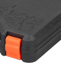 Close-up of DIY Ready Hardware Toolbox Kit latch on durable alloy steel storage case.