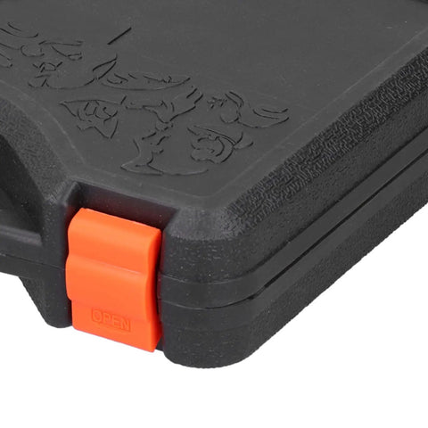 Close-up of DIY Ready Hardware Toolbox Kit latch on durable alloy steel storage case.