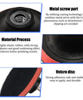 Close-up of DIY Friendly Car Glass Polishing Kit with metal screw port and Velcro disc details for windshield scratch removal