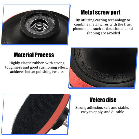 Close-up of DIY Friendly Car Glass Polishing Kit with metal screw port and Velcro disc details for windshield scratch removal