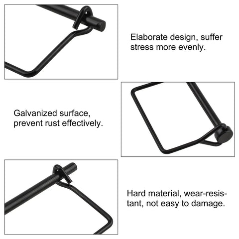 4 Pack Heavy Duty Carbon Steel Wire Lock Pins For Trailer Rigs And Farm Gear 6Mm Diameter 2.76 Inch Length Quick Release Safety Coupler Pins For Lawn Tractors And Garden Tools Built Tough To Tackle The Weekend Hustle Smooth