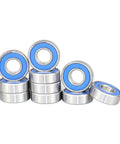 Ten Pack R6 2RS Bearings With Double Sided Rubber Seal ABEC 7 Pre Lubricated For Motors Power Tools Toys And Household Appliances High Speed Low Noise Performance Ideal For RC Cars Drones And DIY Projects, blue sealed steel bearings stacked