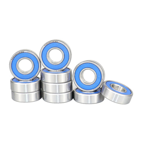 Ten Pack R6 2RS Bearings With Double Sided Rubber Seal ABEC 7 Pre Lubricated For Motors Power Tools Toys And Household Appliances High Speed Low Noise Performance Ideal For RC Cars Drones And DIY Projects, blue sealed steel bearings stacked