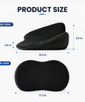 Must Have Car Seat Booster Cushion For Mini John Cooper Works Electric 2025 Non Slip Height Riser dimensions side and top view.