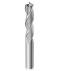 Front view of EANOSIC 3-flute upcut spiral router bit, 1/2 in shank, 1/2 in cutting diameter, 4 in length, carbide