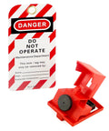 Universal Six Pack Circuit Breaker Lockout Kit For 480/600V Single Pole With Clamp Style Gear And 20 Danger Do Not Operate Tags