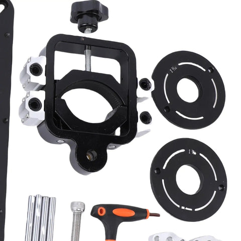 Built Tough Router Table Insert Plate With Heavy Duty Router Lift System For Woodworking Shop Use Premium aluminum build with adjustment rings.