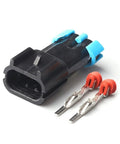Get This Hot 2 Pin Delphi Electrical Connector Kit For Your GM Chevy Engine Fan Sensor Wiring With Waterproof Weather Pack Seals For Male Female Plugs And Reliable Car Repairs Today. Black 2-pin waterproof Delphi connector with terminals