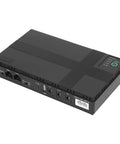 Portable UPS Battery Backup Stores 20000 Mah Of Ready To Go Juice For Cameras Routers And Media Devices Delivers Steady Outlets, black design.