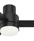 44 Inch Indoor Outdoor Ceiling Fan With LED Light And Remote Control, Low Profile Flush Mount, 3 Blades, Matte Black Finish