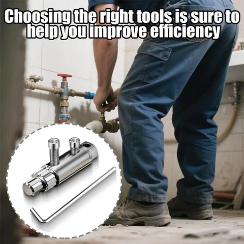 Plumber using Pro Grade Heavy Duty Pipe Extractor Tool For Half Inch, Three Quarter Inch And One Inch Pipes in workshop
