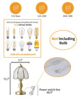 Retro Mushroom Table Lamp with frosted glass shade and brass base, E12 socket, 7.7 in x 15.7 in, no bulb included
