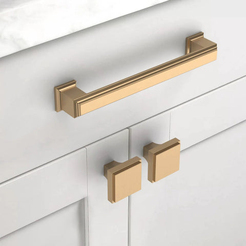 5 Pack 5 Inch Gold Cabinet Handles Champagne Bronze Kitchen Cabinet Pulls For Cupboard And Drawer Rust Proof Solid Metal Hardware Set