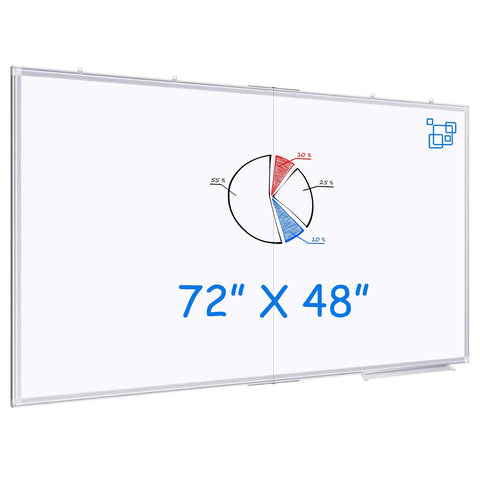 Pro Grade Wall Mounted Magnetic Whiteboard 72 By 48 Inches With Aluminum Frame Foldable Marker Board And Long Pen Tray