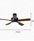 Top Shelf Nordic Wood Ceiling Fan Chandelier With Remote Control Three Color Temperature Adjustable LED Lights sleek design with oak blades and LED light.