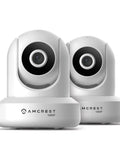 Two Pack ProHD 1080P WiFi Security Cameras With Pan Tilt And 2 Way Audio, Optional Cloud Recording, white color