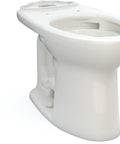Side view of Drake Elongated Toilet Bowl With Tornado Flush System And CEFIONTECT Glaze For No Scrub Clean in colonial white finish.
