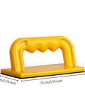Rock Solid Woodshop Push Handle And Safety Guide Block With Grippy Base, yellow, 15x7cm, for jointers and planers.