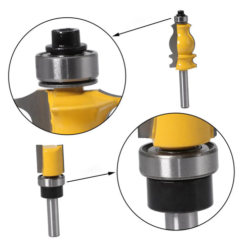 Router Bit Bearing Guide Kit Replacement Set Built To Last For Top Mount Durable Steel Bearings with precision router bits.