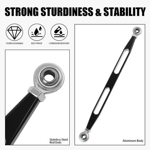 Harley Davidson Shifter Linkage Replacement For Touring Models 1980 To 2024 Street Glide Electra Glide Road King Softail Dyna Road Glide Tri Glide Easy Install And Ready To Go Gear Shift Linkage, black aluminum body with stainless steel rod ends