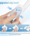 Close-up of Newly Upgraded Silicone Top Toilet Paper Clamp with Wipes Holder, showing hands pressing the silicone clip head.