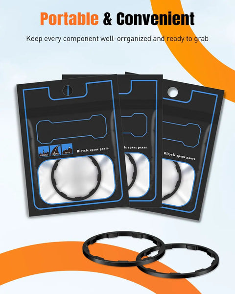 9 Pcs Bike Cassette Spacer Kit Aluminum Alloy Flywheel Washers Six Thicknesses For 7 8 9 10 11 Speed Cassettes packaging