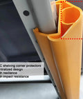 Built Tough Bright Yellow Column Protectors For Parking Garages And Warehouses Durable Pvc Square Post Guards on shelving corner.