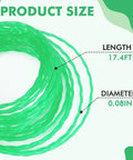 0.080 Inch String Trimmer Line, 157 Ft Pre Cut Twisted, Heavy Duty Replacement For Greenworks, showing length and diameter