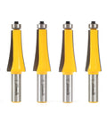 Six Radiusing Router Bit Set for Guitar Fingerboards With Half Inch Shank Includes Radii Seven And A Quarter, Eight And A Half