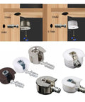 Heavy Duty Cam Lock Pins Set 40-Piece Concealed Cabinet Connectors showing assembly and design details