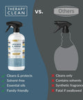 Comparison of Granite Cleaner And Polish Two 16 Ounce Bottles Pro Grade Formula against other cleaner showing benefits.