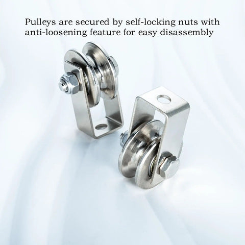 40mm Cable Pulley Wheel With Dual 608 Bearings For Smooth Rope Pulley System In Gyms Or DIY Projects, Clothesline Setup And More, Heavy Duty Pulley Wheel Pack Of Two For Reliable Quiet Performance. stainless steel pulley wheel with self-locking nut, pack of two