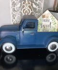 Farmhouse Blue Truck Tabletop Decor For Indoor And Outdoor Use Vintage Car Truck Decorations For Shelves And Desk Storage Rustic