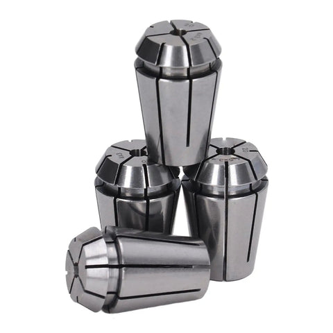 High Precision Spring Collet Set ERG20 With 4 Durable Pieces For CNC Engraving Milling And Lathe Tasks featuring four steel collets.