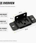 Size overview of Sturdy No Wobble Heavy Duty L Shape Furniture Joint Brackets Kit With Screws Quick Fit Right Angle Corner Braces