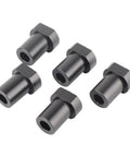 Heavy Duty Aluminum Alloy 20mm Bench Dogs and Stop Pegs Set for Woodworking Tables 5 Pack in black aluminum finish