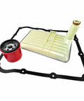 Deep Pan Transmission Filter Kit For Allison 1000 2000 Series, Fits Chevy Silverado 2500HD 3500HD And GMC Sierra 2500HD 3500HD 2010 to 2019, Replaces OE 29542824 And 29539579 showing internal filter, gasket, and spin-on filter