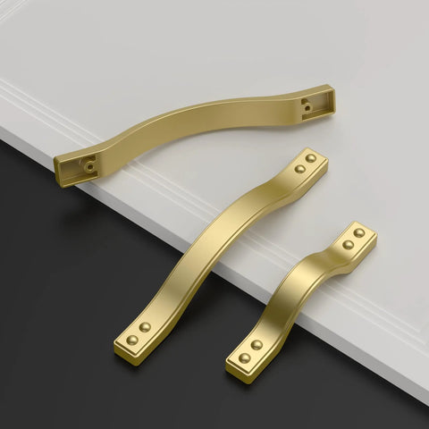 Brushed Gold Cabinet Pulls Set With 3 Inch Hole Center Spacing 76mm Kitchen Cabinet Handles For Cabinets And Cupboards Model ZH0079
